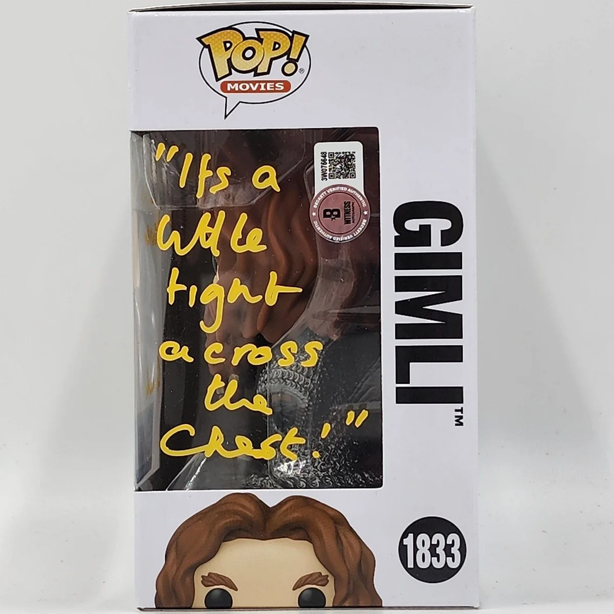 John Rhys-Davies — John Rhys-Davies Signed Funko #1 (1833) w/ "Gimli" and quote, image 2