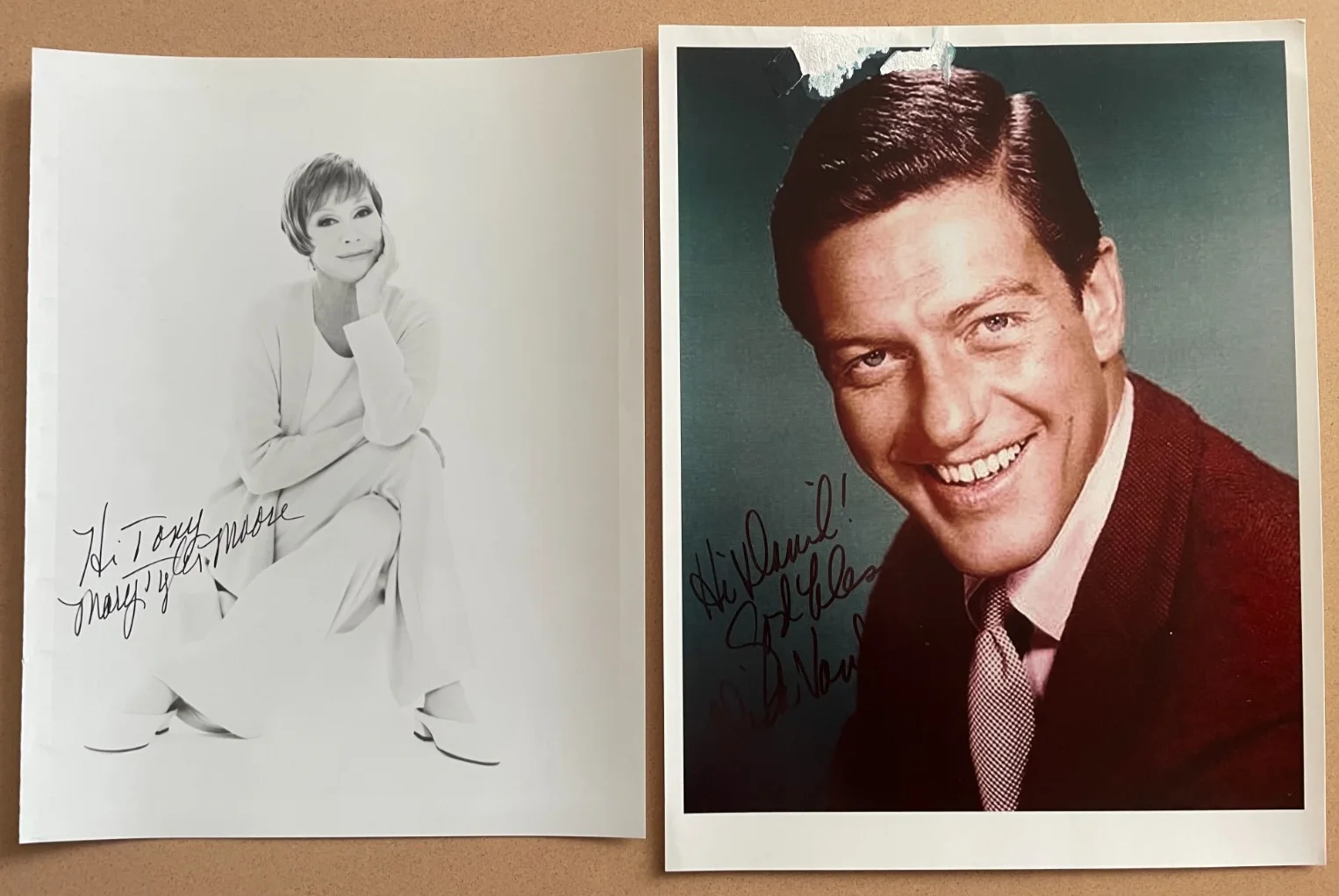 Dick Van Dyke & Mary Tyler Moore — Dick Van Dyke 8.5x11 & Mary Tyler Moore 8x10 Signed Autograph Signatures Photos