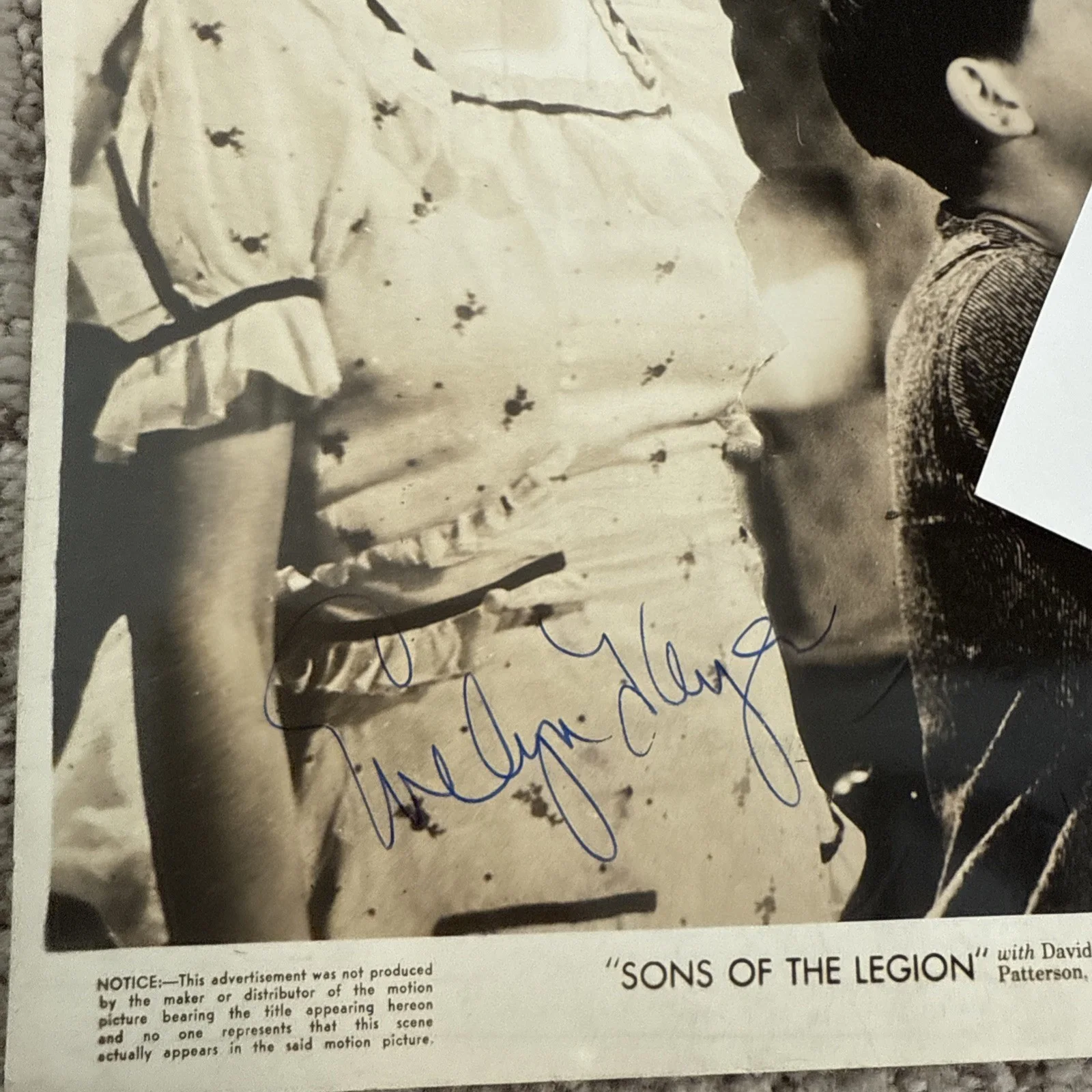 Evelyn Keyes PHOTO Autograph COA JSA Signed Sons Of Legion 1938 8x10, изображение 3