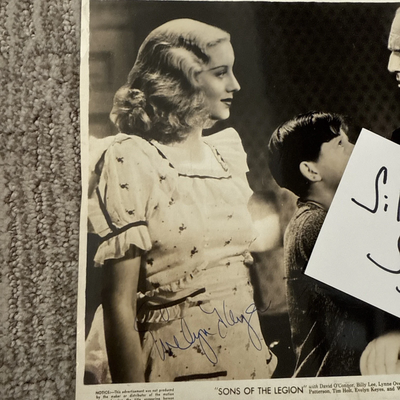 Evelyn Keyes PHOTO Autograph COA JSA Signed Sons Of Legion 1938 8x10, изображение 4