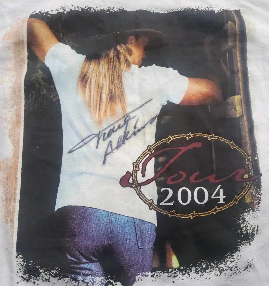 NICE Autographed 2004 Tour Concert Shirt T-Shirt Trace Adkins Signed JSA Music, изображение 2