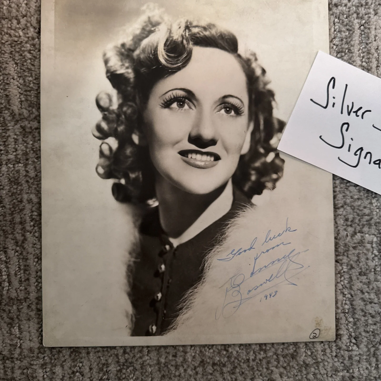 Connee Conny Connie Boswell Boswell 1943 signed James Kriegsmann Photo JSA COA, image 2