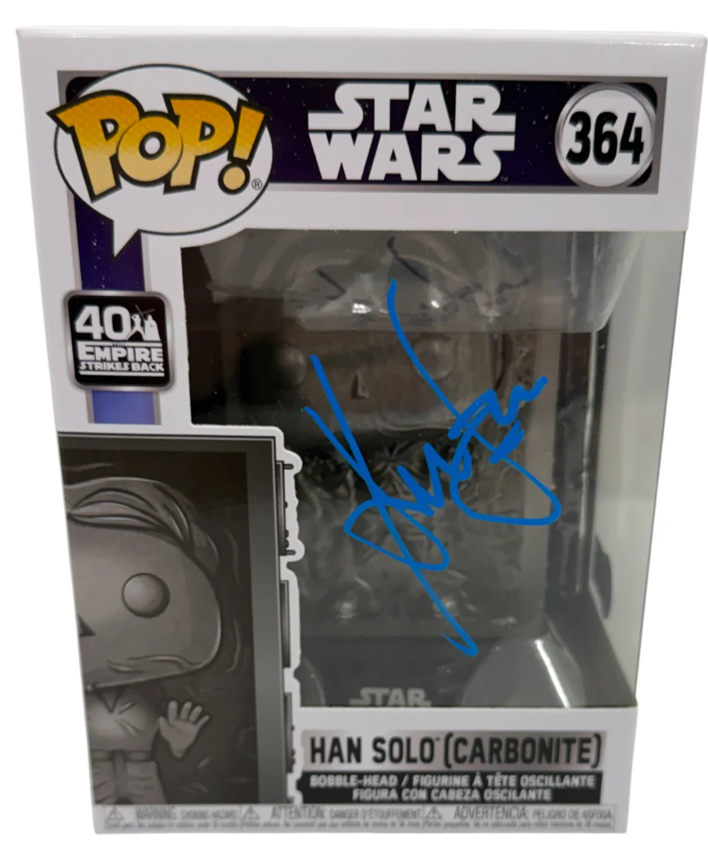 Harrison Ford — Harrison Ford Signed Han Solo Caronite Funko Star Wars Autograph Beckett LOA