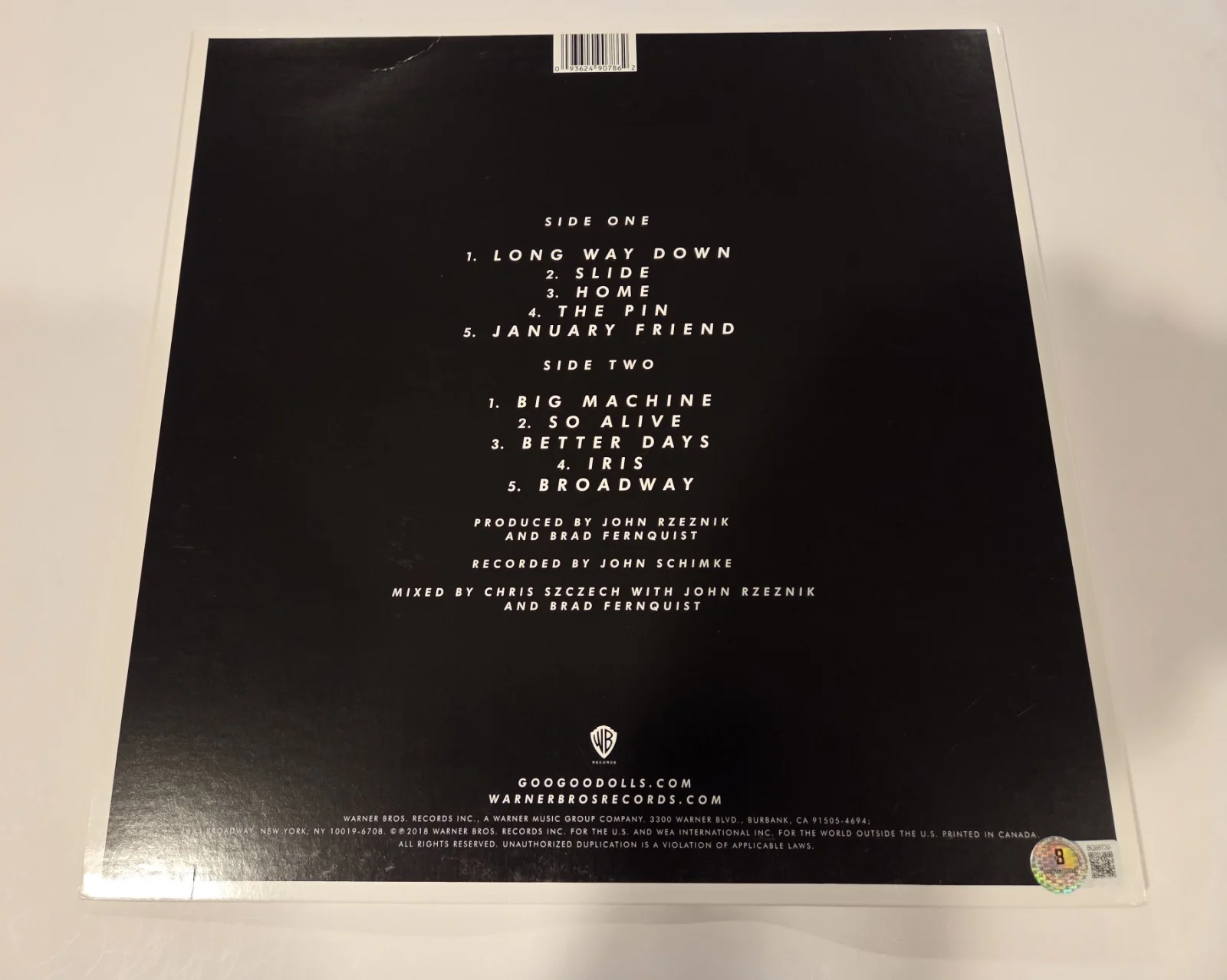 GOO GOO DOLLS JOHNNY RZEZNIK signed THE AUDIENCE IS THIS WAY RECORD BECKETT BAS, изображение 3