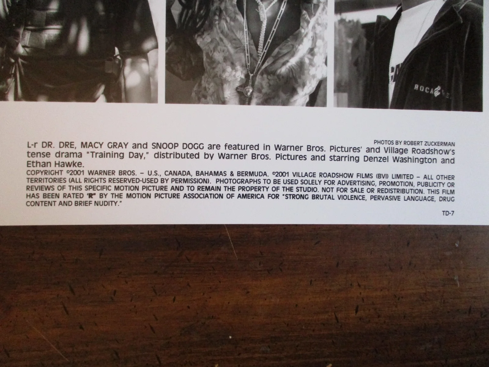 Snoop Dogg/Macy Gray/Dr. Dre(TRAINING DAY)2001 10 x 8 Black & White Press Photo, изображение 4