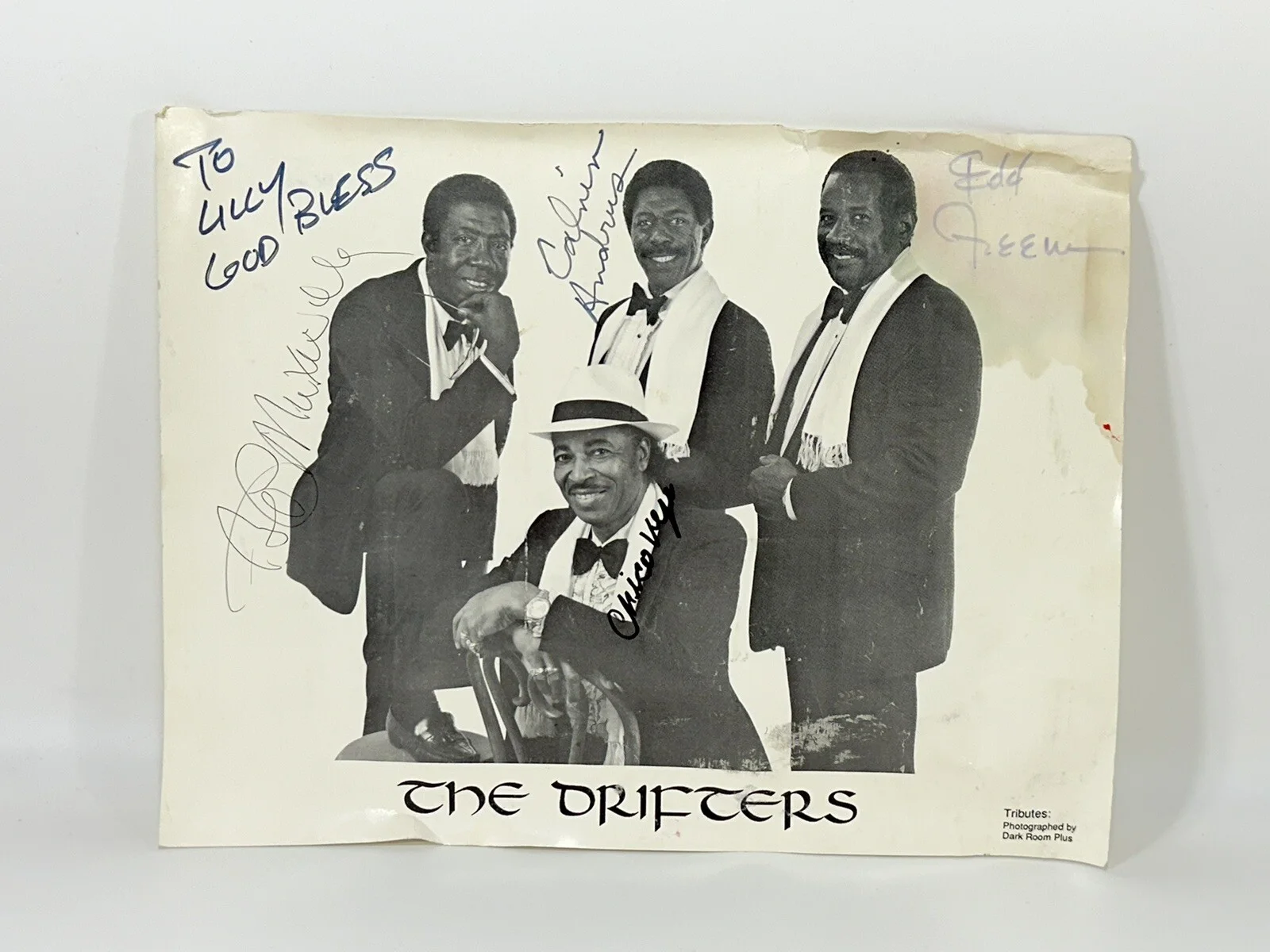 AUTOGRAPHED PHOTO - The Drifters Music Group Signed By 4 Members - 8 X 10, image 2