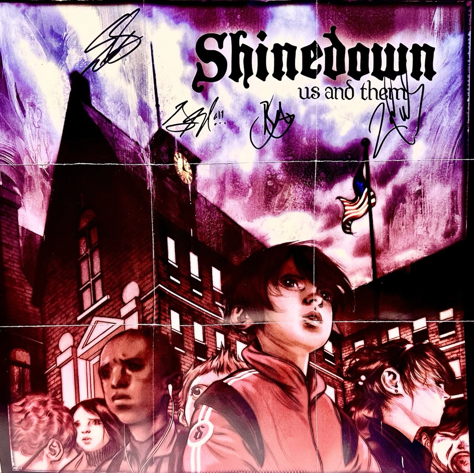 Shinedown Authentic Signatures Cd Poster , Us and Them & Guitar Pick, изображение 3