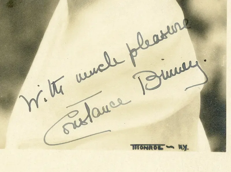 CONSTANCE BINNEY—SIGNED PHOTO•STAGE+SILENT STAR•JOHN BARRYMORE•WODEHOUSE+KERN, image 3