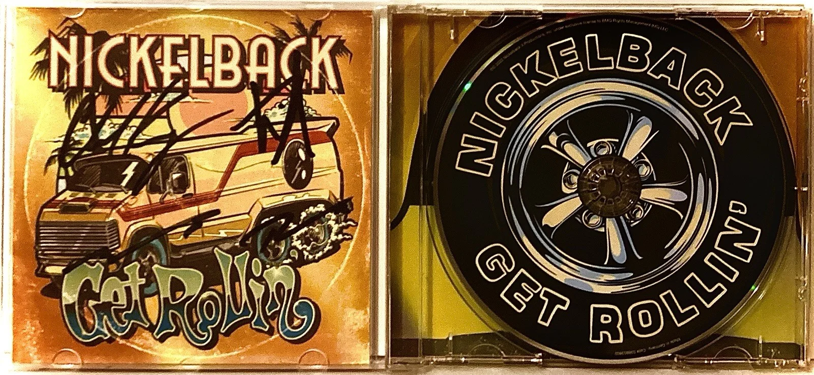 Nickelback Authentic Signatures Get Rolling CD and Drumsticks & picks, image 2