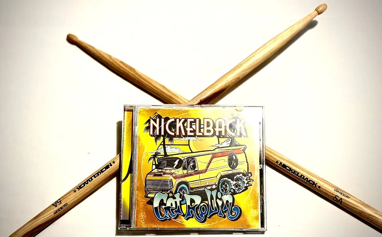 Nickelback Authentic Signatures Get Rolling CD and Drumsticks & picks, image 4