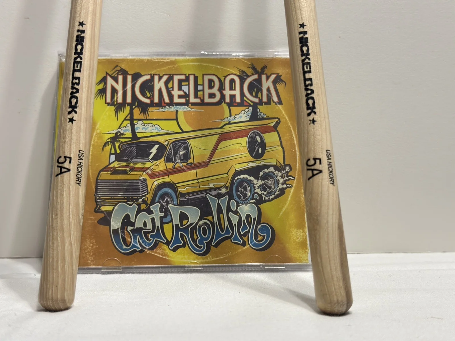 Nickelback Authentic Signatures Get Rolling CD and Drumsticks & picks, image 5
