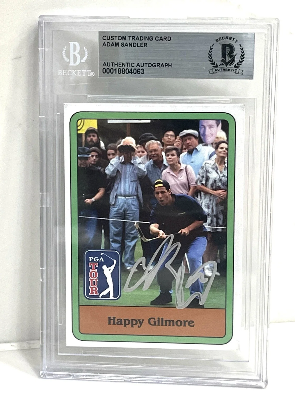 Adam Sandler — Adam Sandler Signed Autographed Happy Gilmore Custom Card Beckett BAS Encap, изображение 2