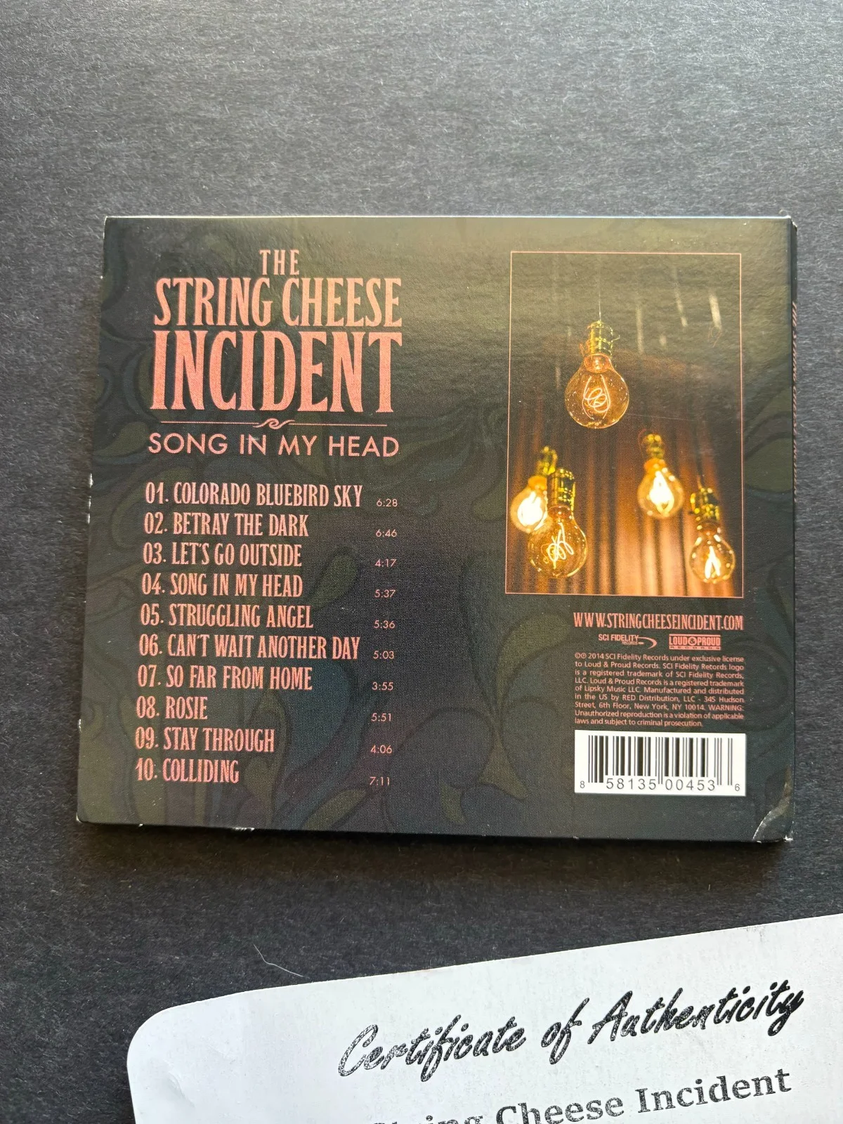 Band The String Cheese Incident "Song In My Head" Autographed CD Cover w No Disc, изображение 3