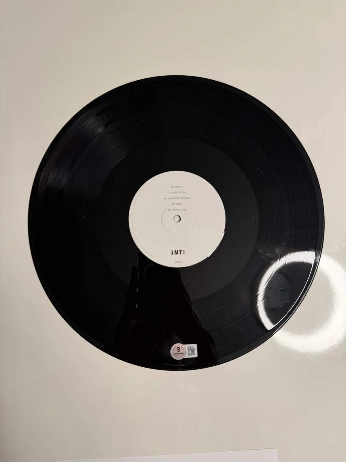 Rihanna Autographed ANTI Vinyl Disc Beckett LOA COA, image 3
