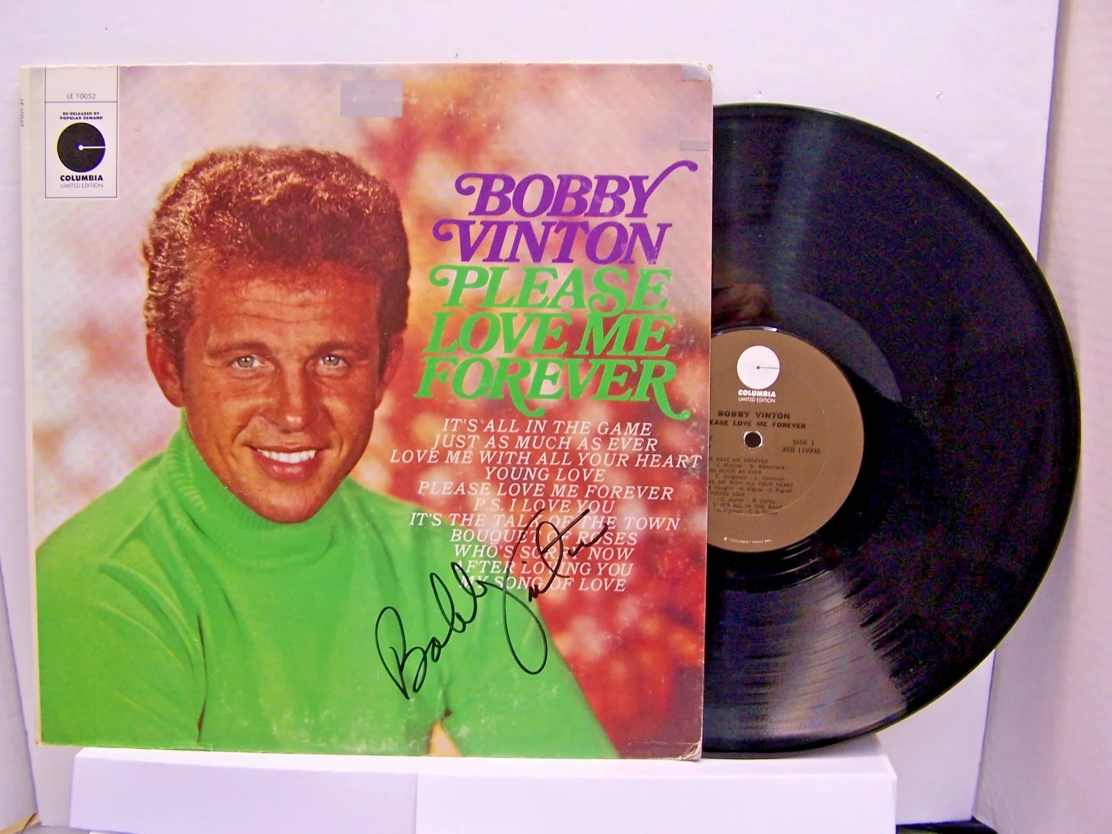 BOBBY VINTON SIGNED AUTOGRAPH LP ALBUM Please Love Me Forever, изображение 3