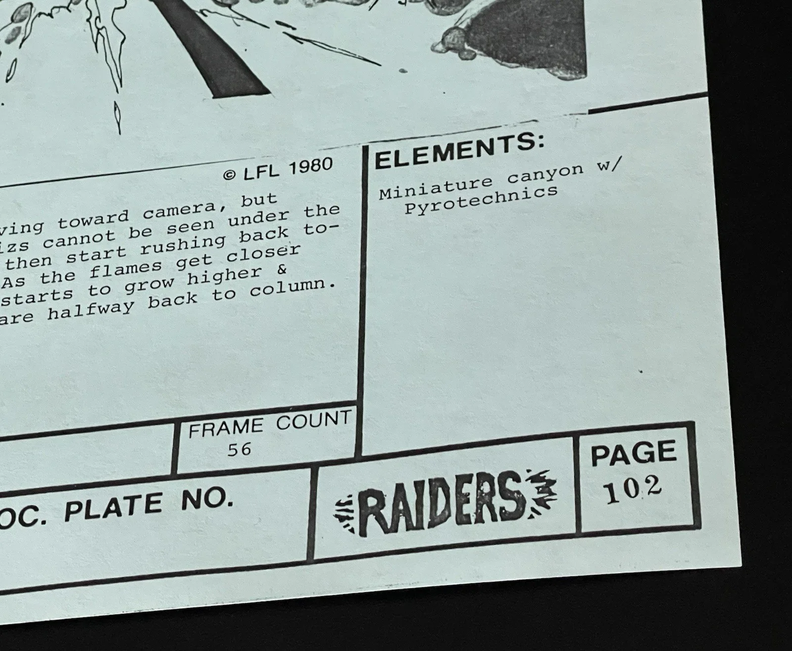 Indiana Jones Raiders Of The Lost Ark Original Production Used Storyboard OA59, изображение 2