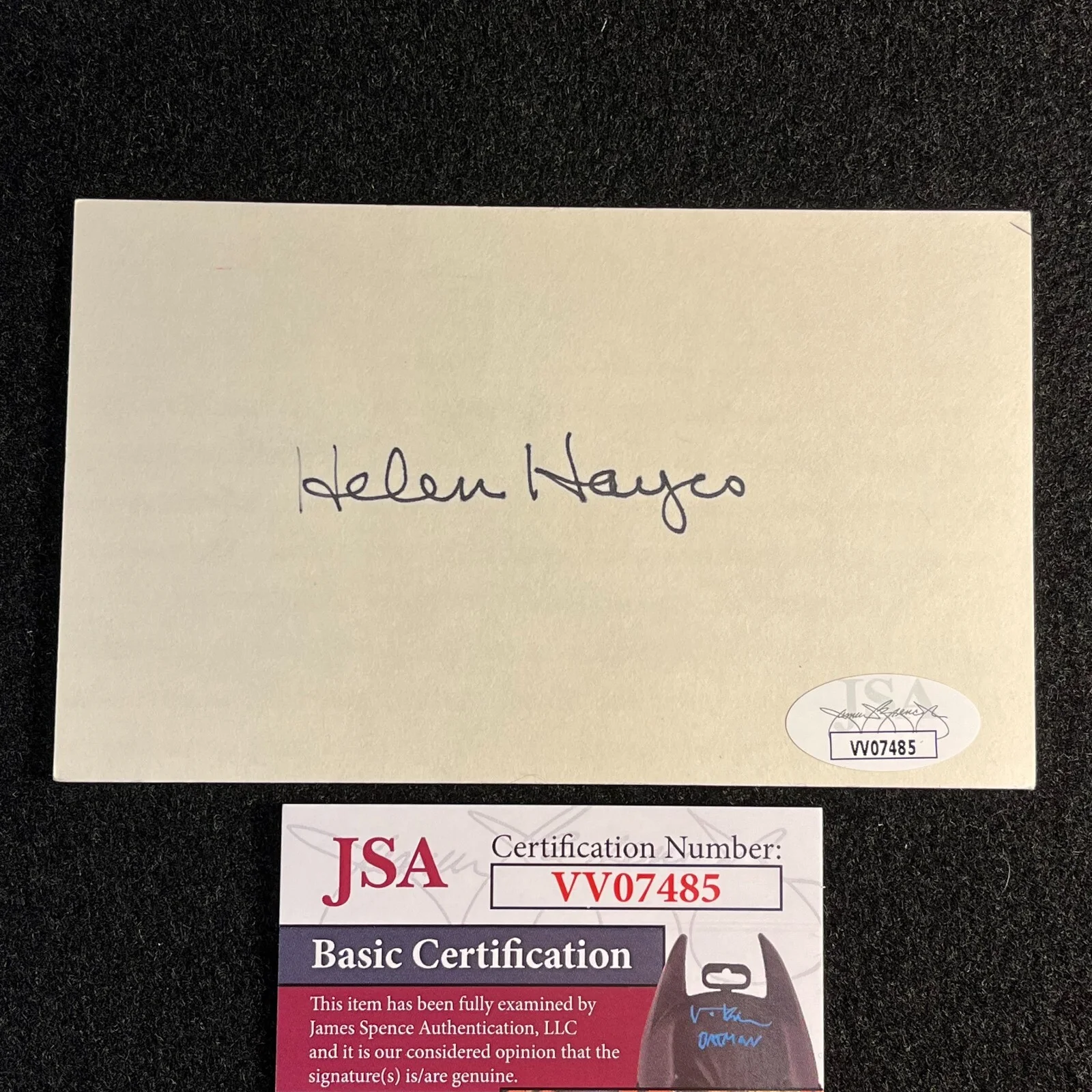 Helen Hayes — Helen Hayes SIGNED INDEX CARD Actress/Philanthropist EGOT JSA Certified (d.1993)