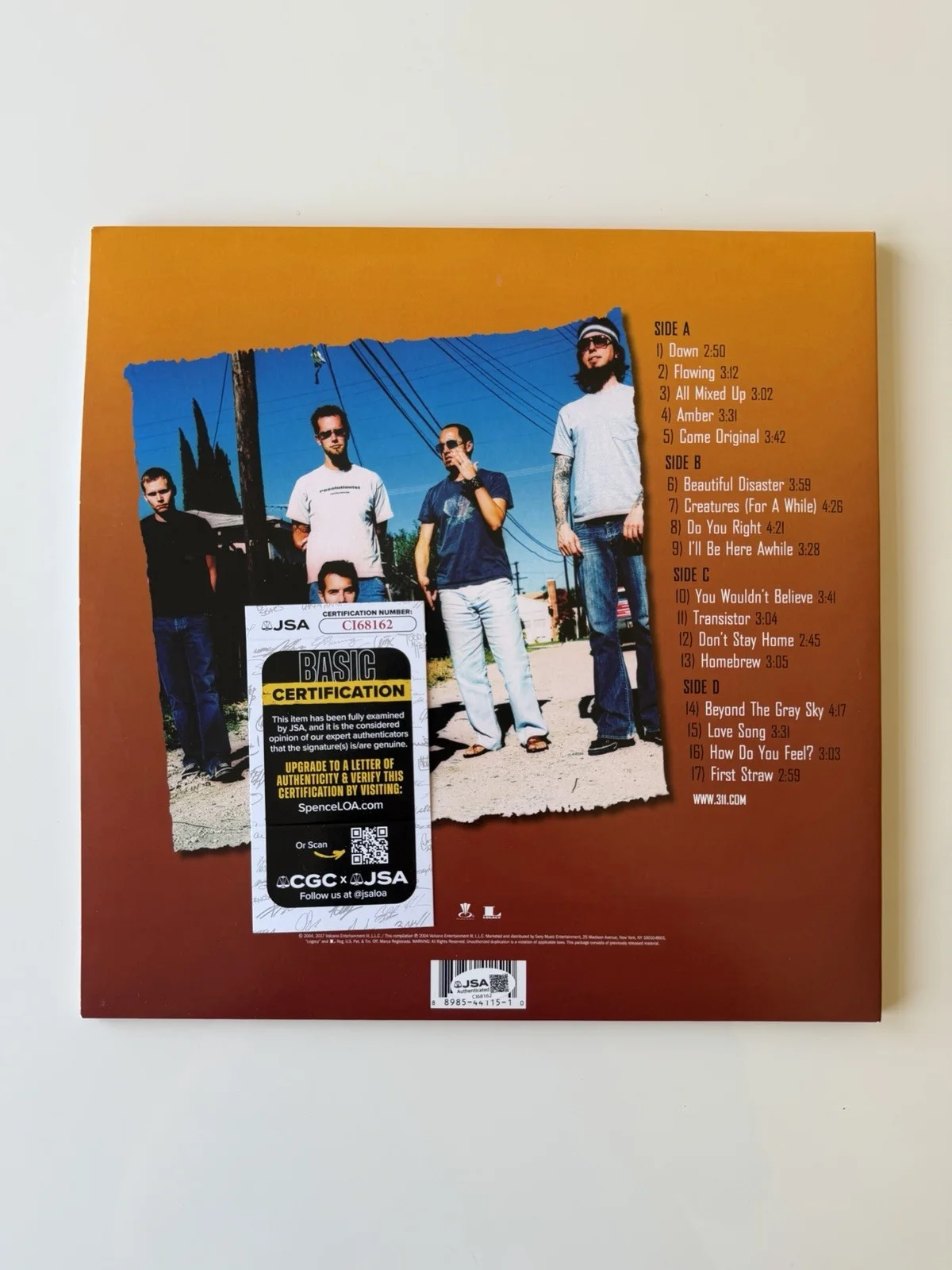 311 Band Autographed Vinyl “Greatest Hits” Nick Hexum Chad Sexton P-Nut Tim, image 2