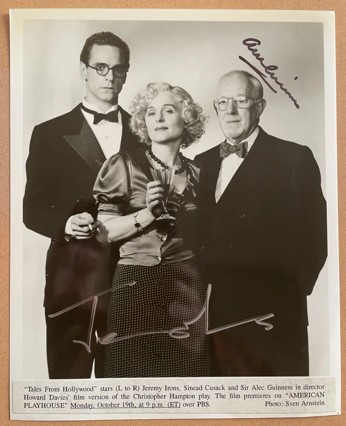 Alec Guinness & Jeremy Irons — Alec Guinness & Jeremy Irons Signed Autograph Signature 8x10 American Playhouse
