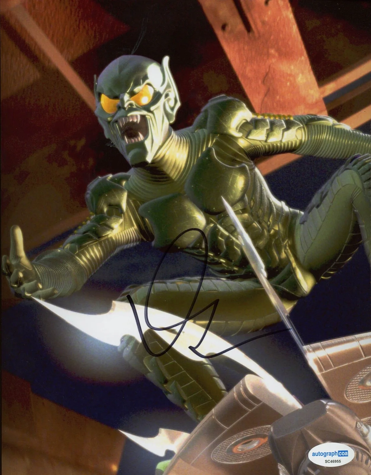 WILLEM DAFOE — Willem Dafoe signed "SPIDER-MAN" 8x10 Photo g PROOF Green Goblin ACOA COA, изображение 3