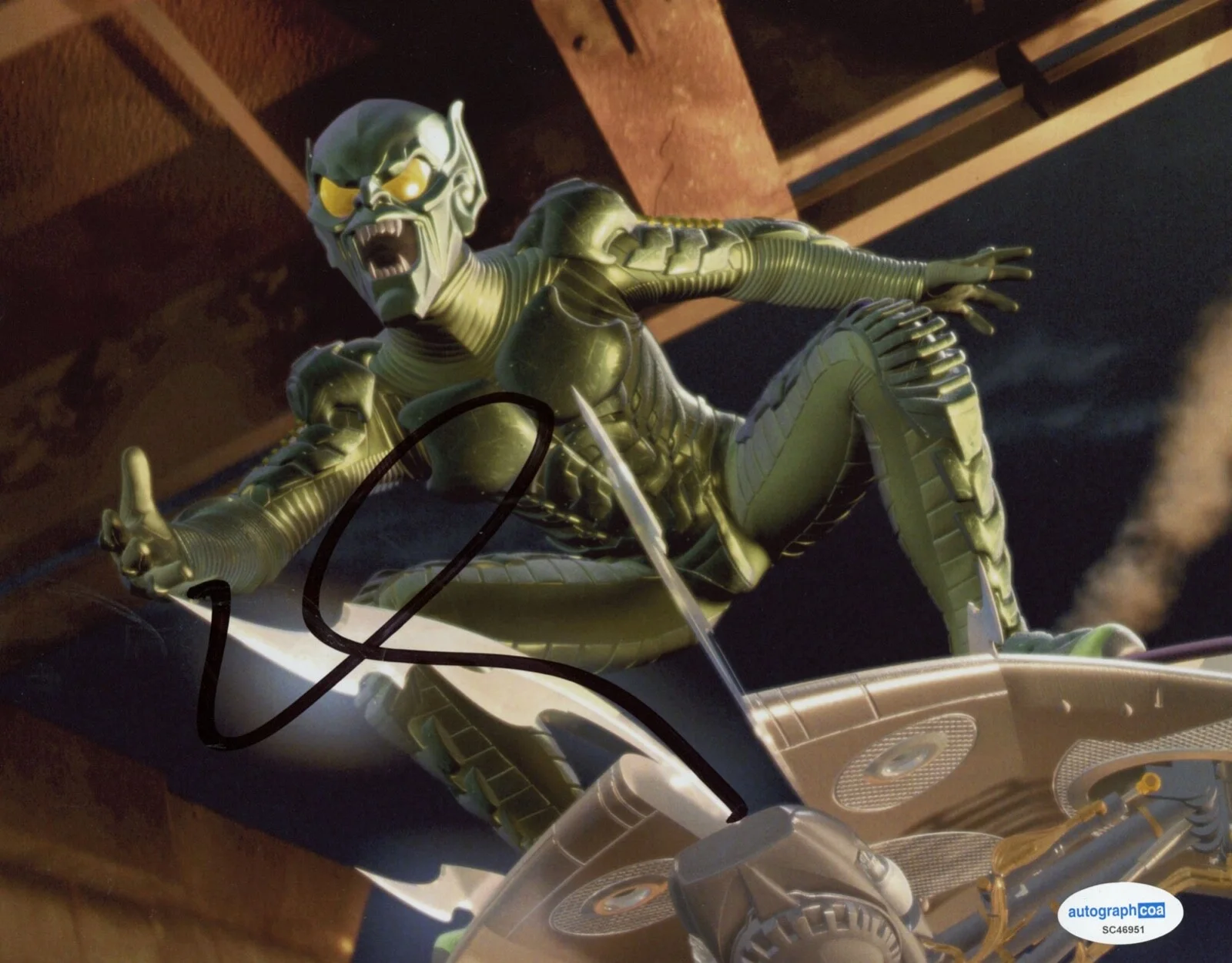 WILLEM DAFOE — Willem Dafoe signed "SPIDER-MAN" 8x10 Photo c PROOF Green Goblin ACOA COA, изображение 3