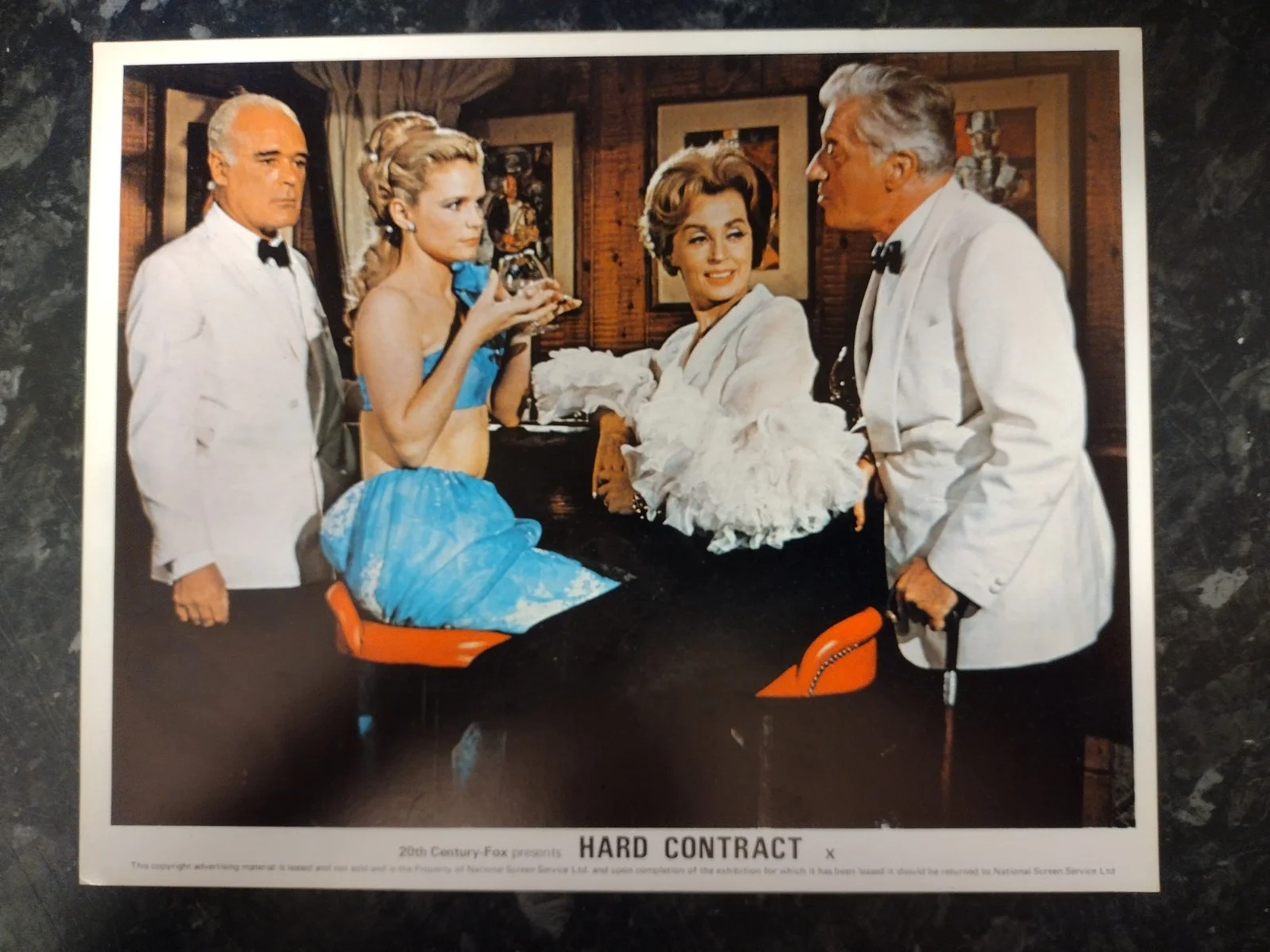 HARD CONTRACT, SET OF 8 LOBBY CARDS. JAMES COBURN, LEE REMICK, image 2