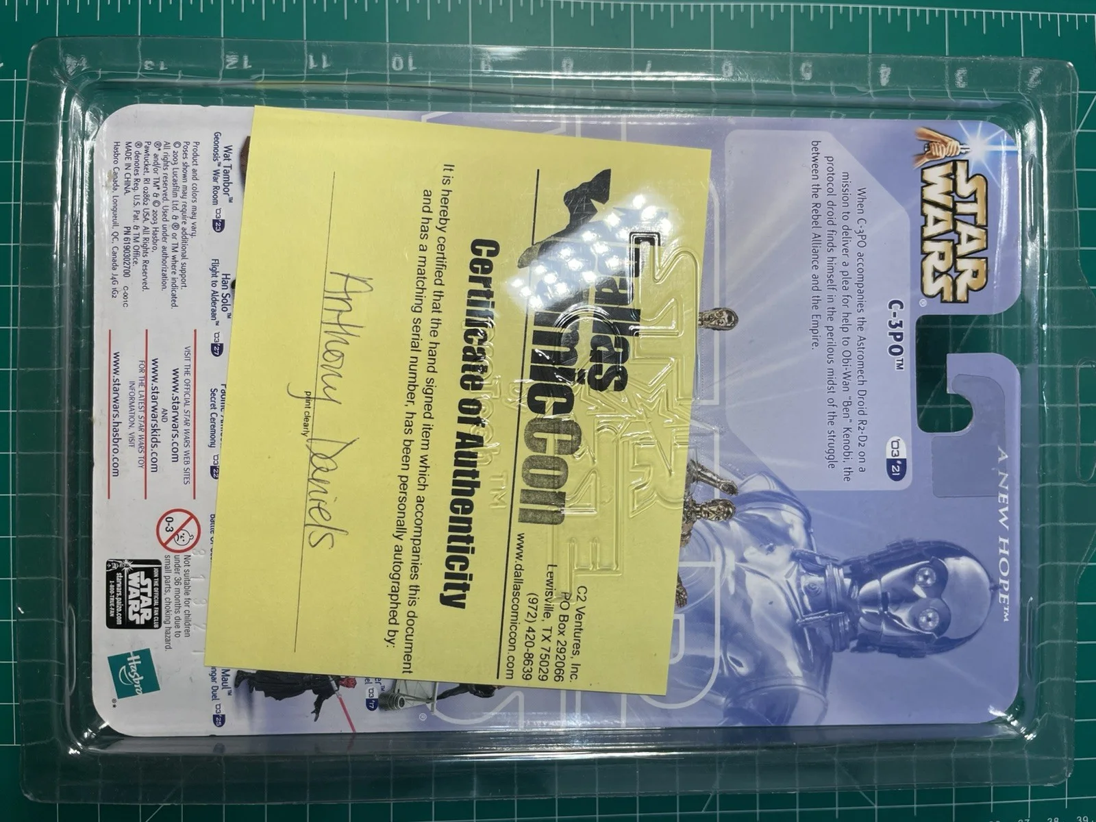 Anthony Daniels — Star Wars Anthony Daniels Signed C-3PO A New Hope Action Figure COA, image 5