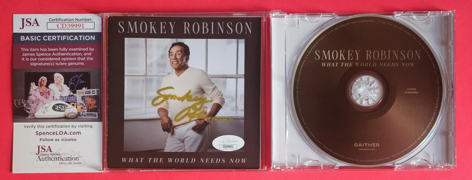 SMOKEY ROBINSON SIGNED "WHAT THE WORLD NEEDS NOW" CD WITH JSA COA psa Bas, image 2