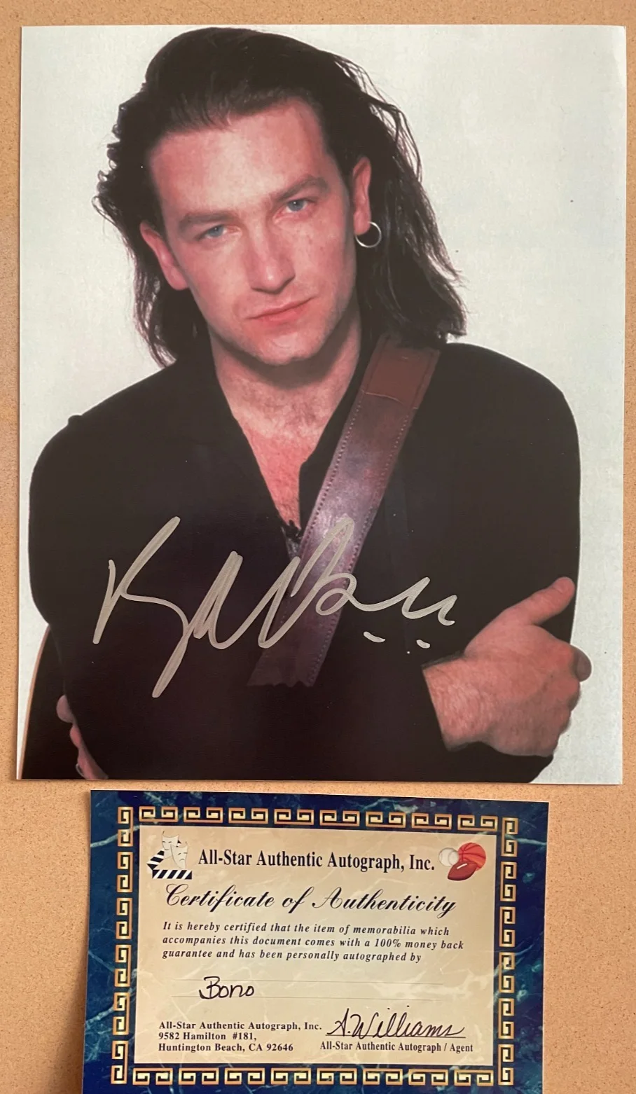 Bono — Bono U2 Signed Autograph Signature 8x10 Color Glossy Photograph with COA