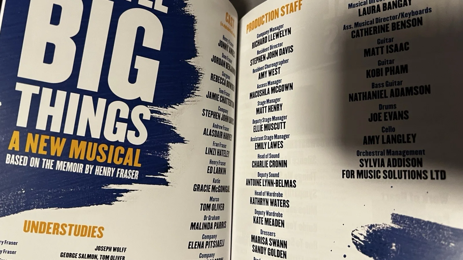 Cast Signed THE LITTLE BIG THINGS West End Programme / Playbill Broadway Int., image 3