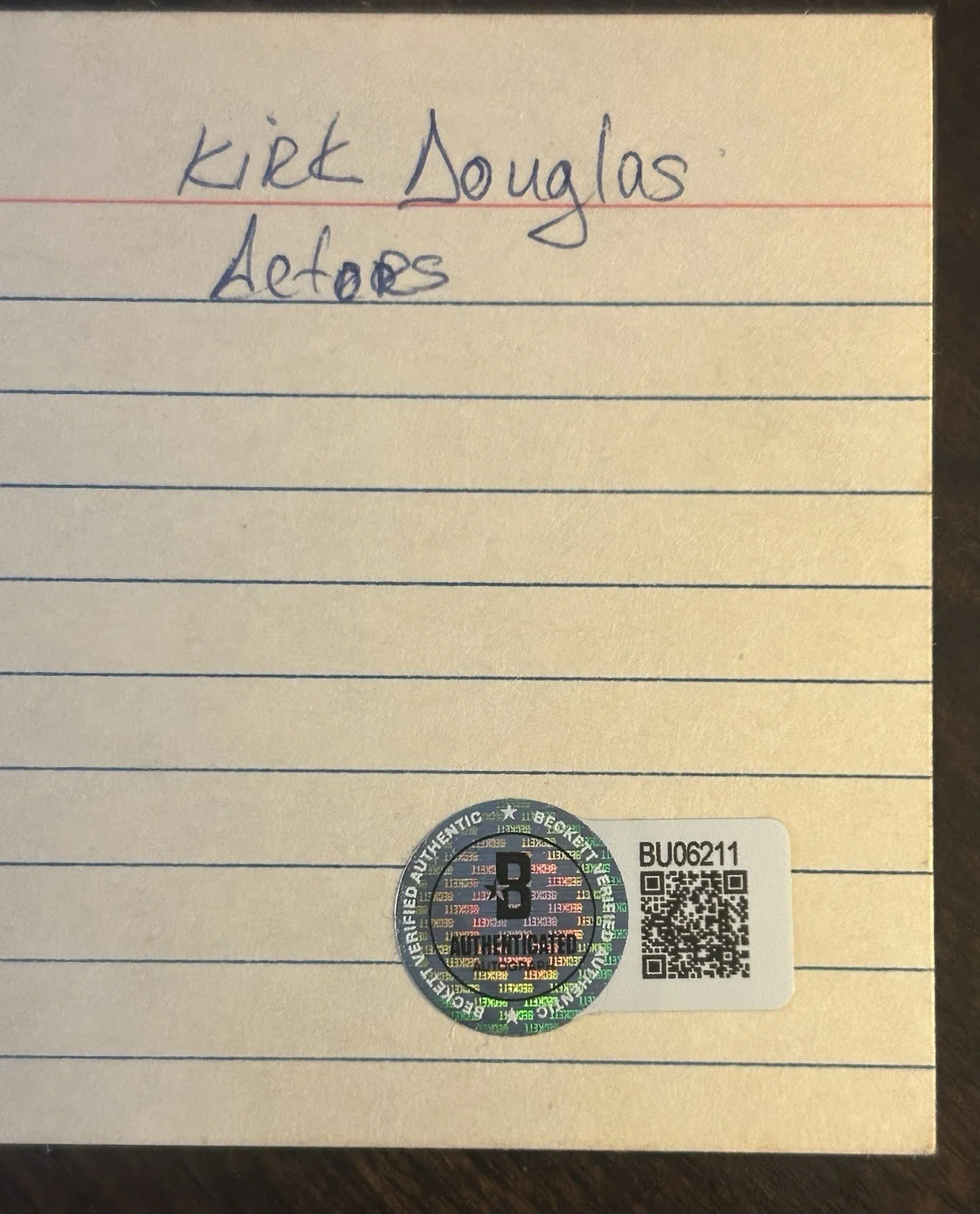 Kirk Douglas — Kirk Douglas signed IC w/ 10x12 Movie Advertisement.BAS Autograph.Hollywood icon, image 5