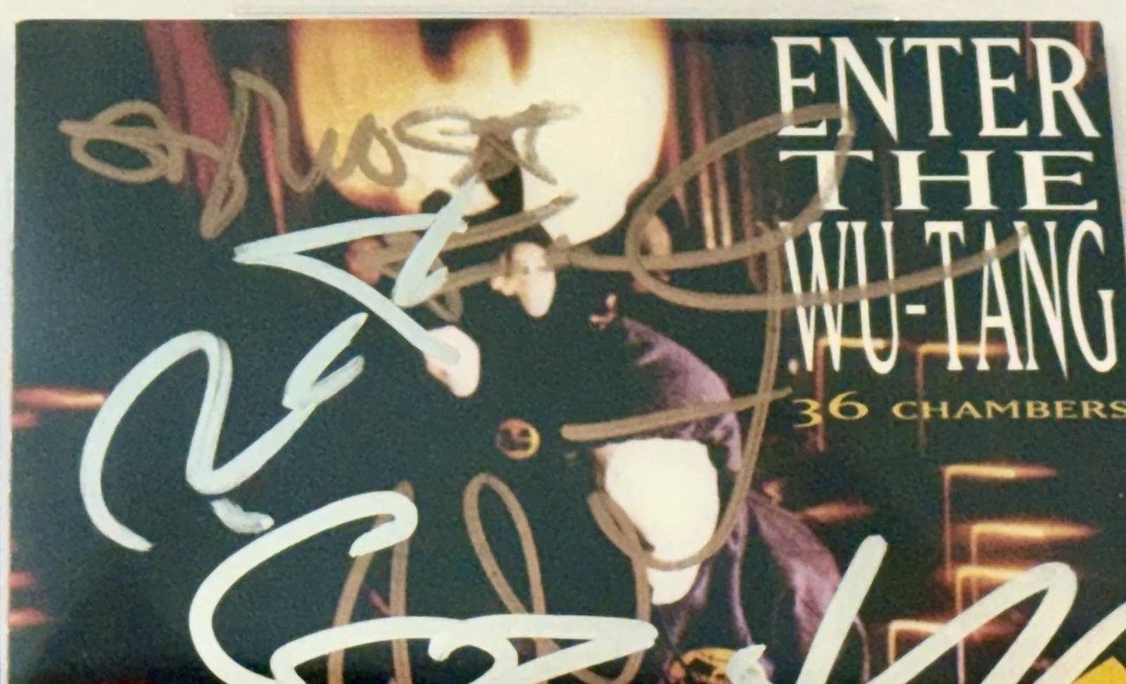 Wu Tang Clan signed CD Jacket Enter the Wu Tang group auto Rza Gza beckett loa, image 3