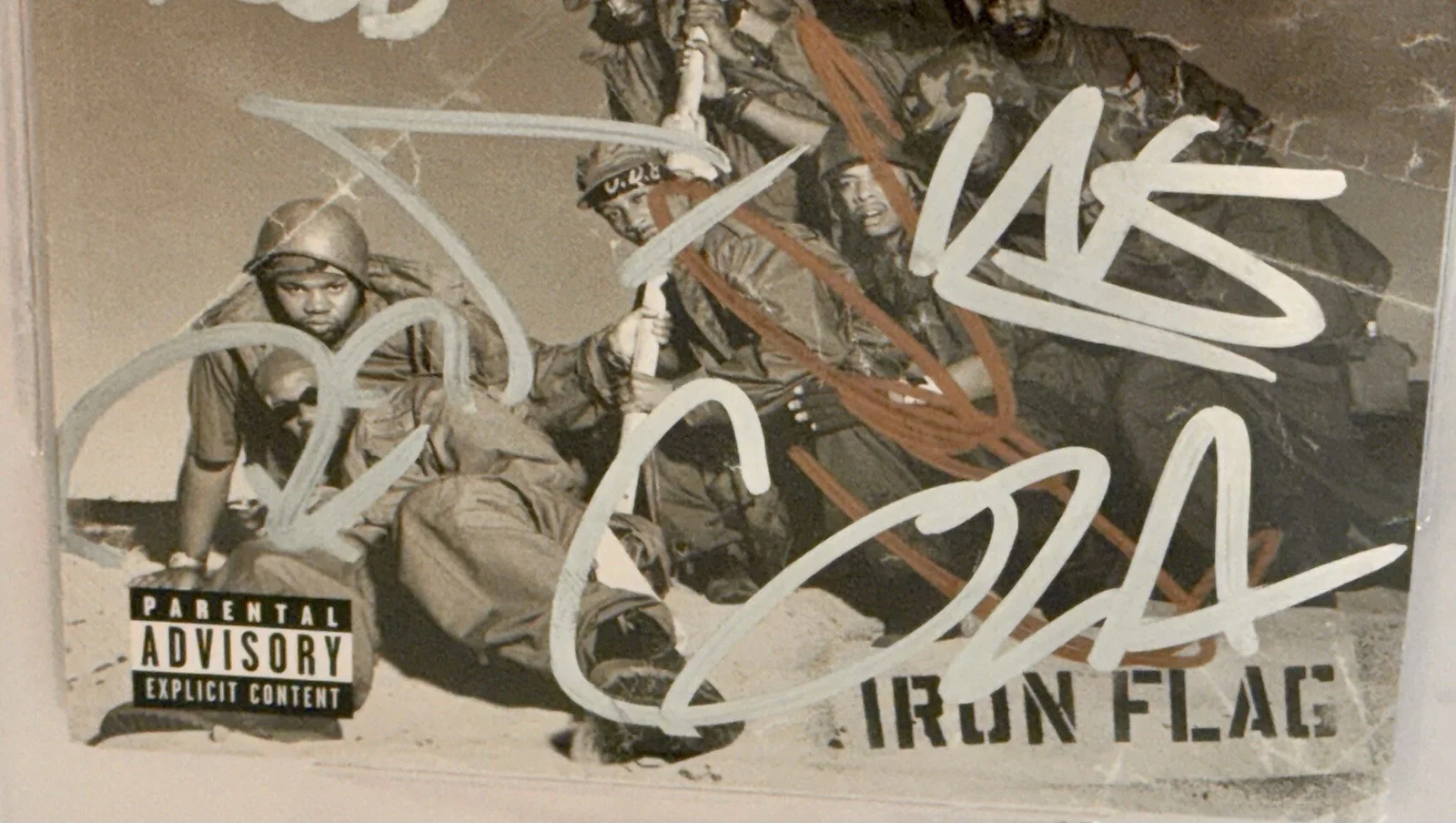 Wu Tang Clan signed CD Jacket iron flag Rza Gza group autographed beckett coa, изображение 4