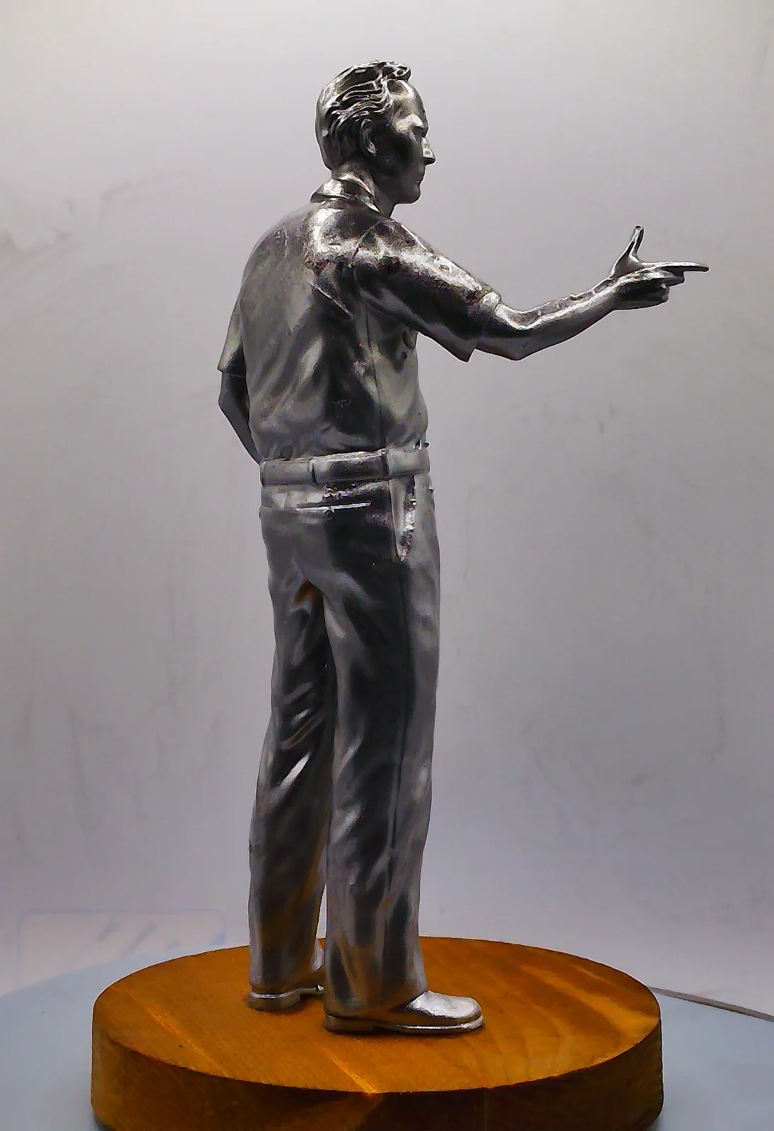 Clint Eastwood 'The Grand Tarino' Statue - Metallic Silver Finish By Cave Craft, image 3