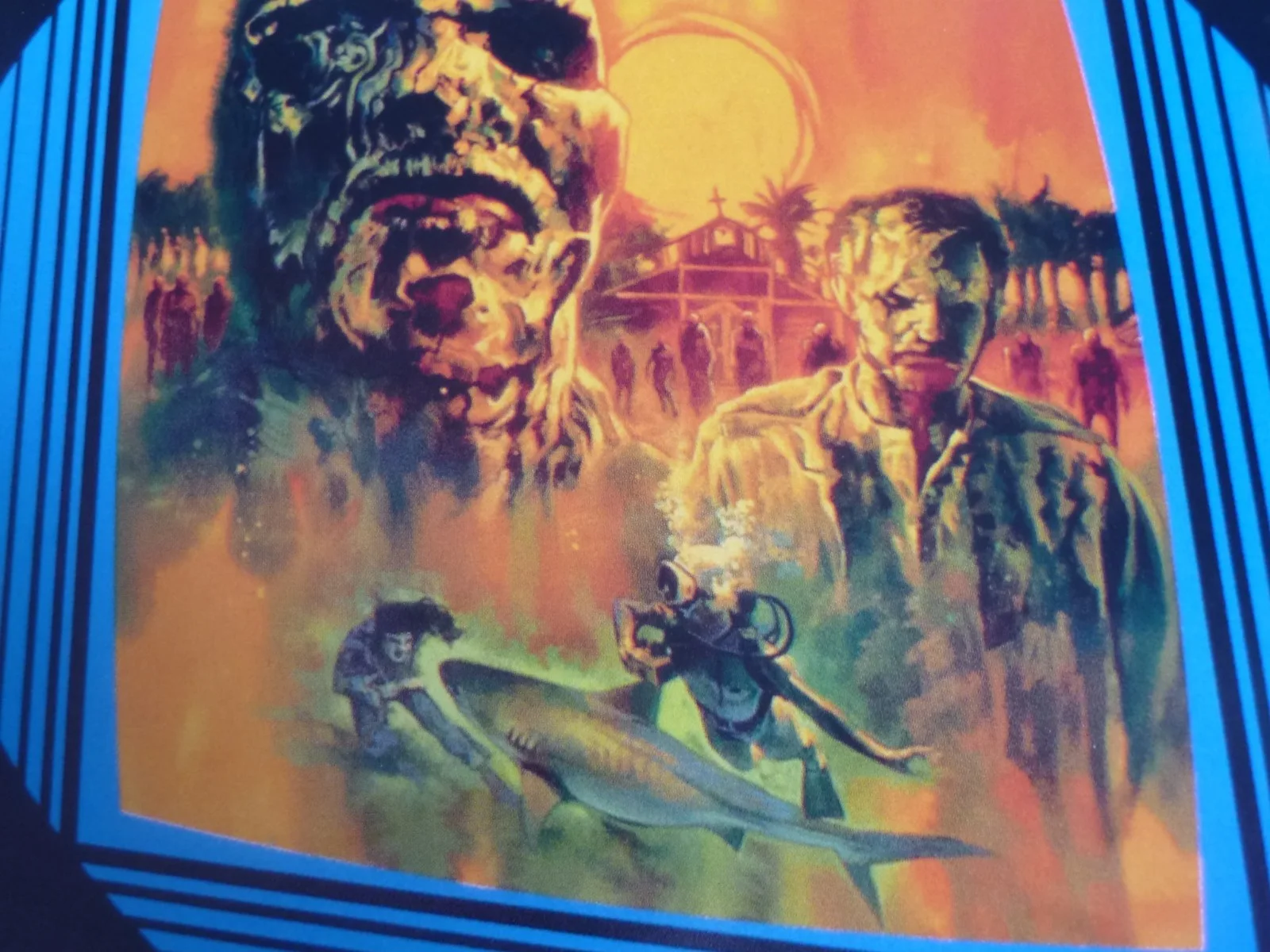 14x11 framed poster soundtrack artwork zombie flesh eaters blood stained cover, изображение 2