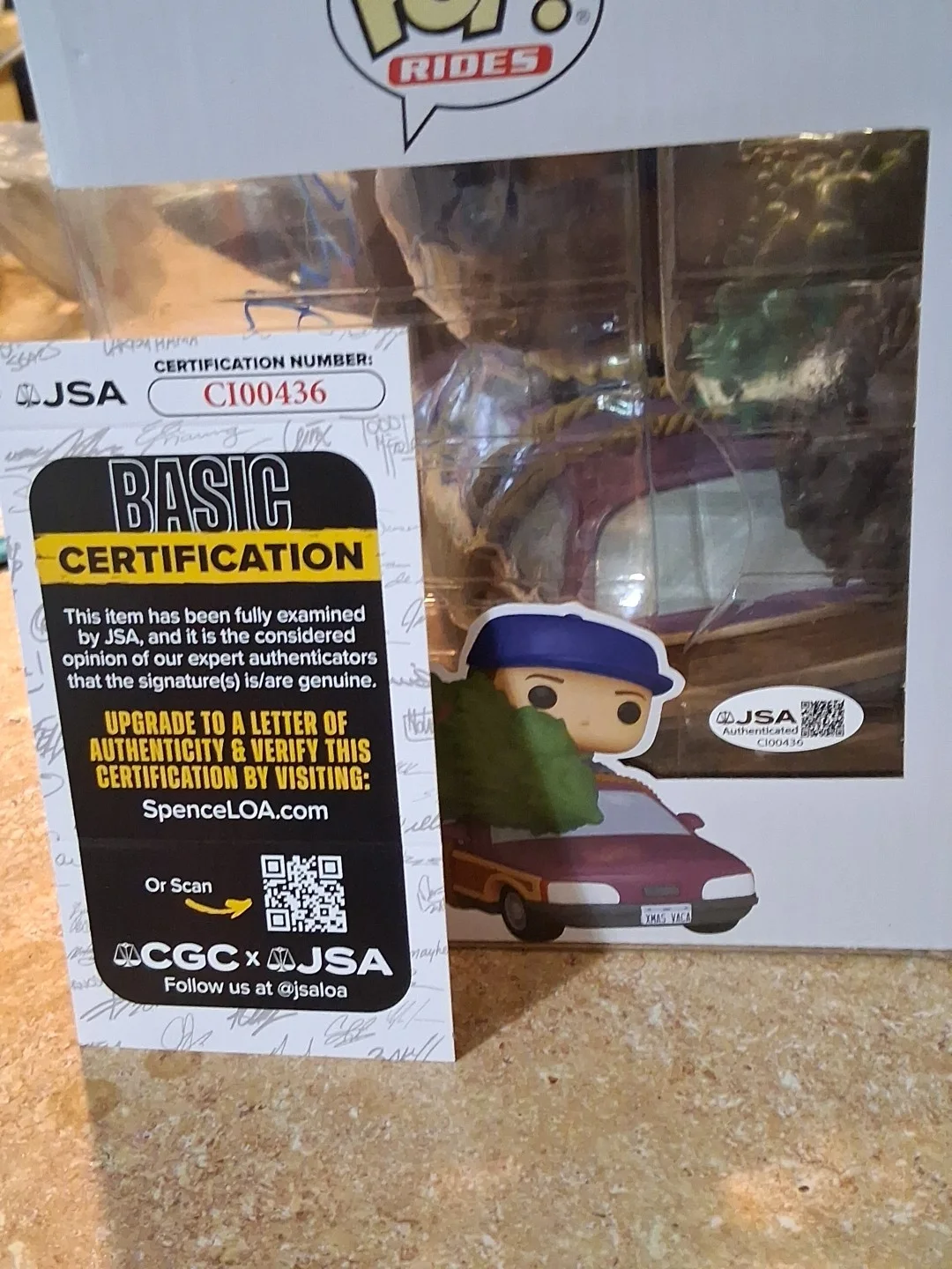 Chevy Chase — Chevy Chase Christmas Vacation signed Clark Griswold Car Funko Pop JSA CI00436, image 5