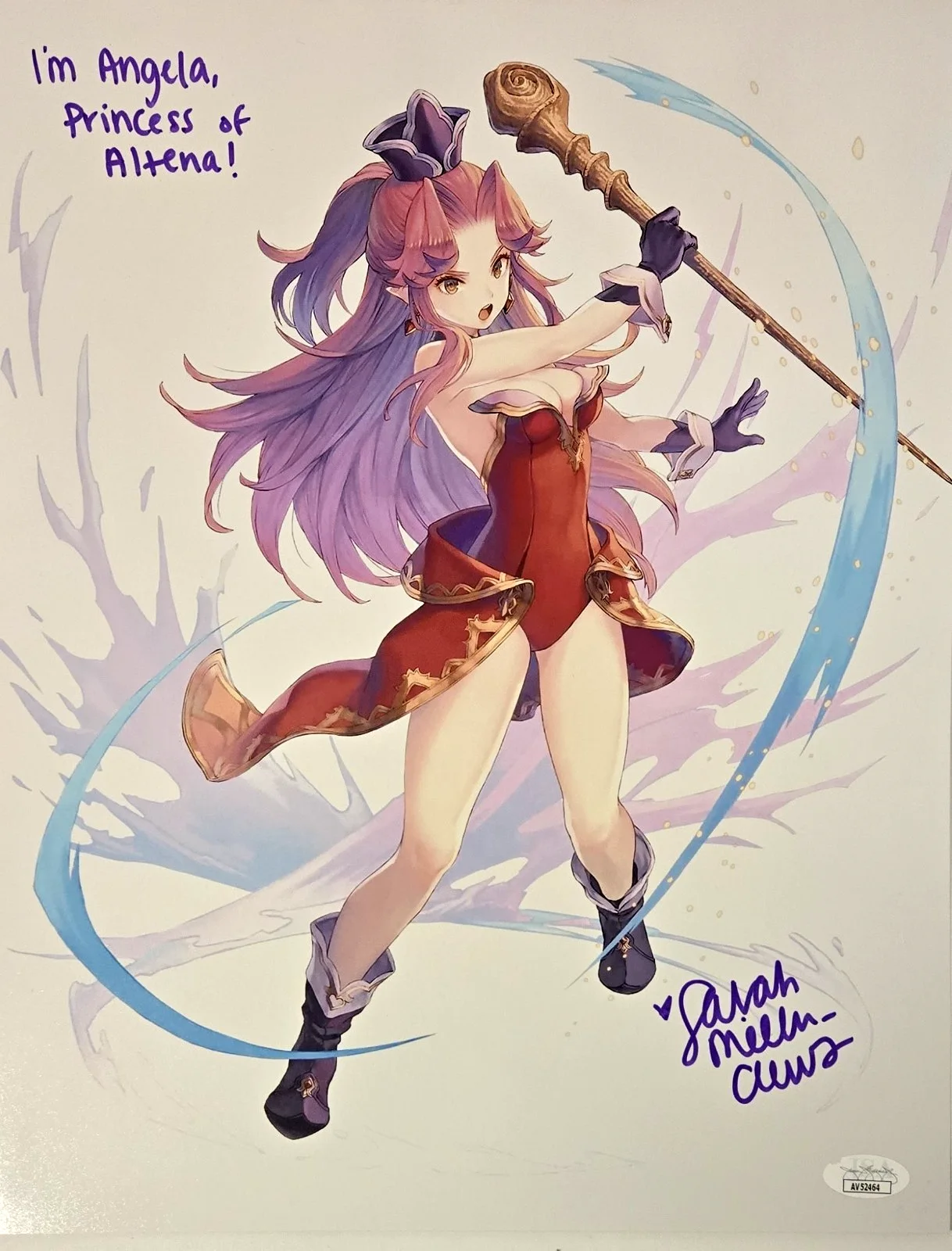 Sarah Miller Crews — Trials of Mana Signed Photo Angela Sarah Miller Crews Autograph JSA COA 64