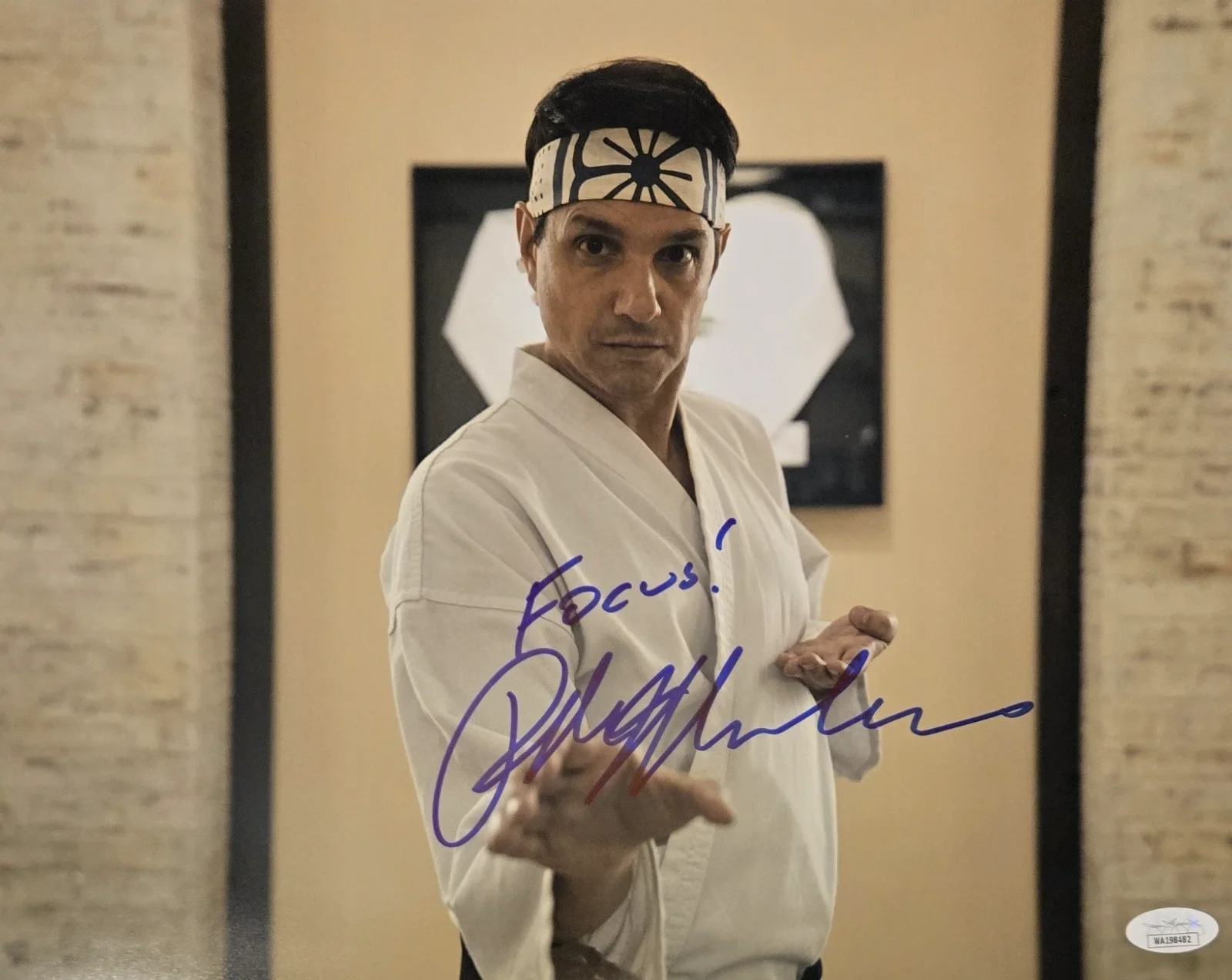 RALPH MACCHIO — Ralph Macchio Signed Photo Daniel Larusso Cobra Kai Karate Kid 11x14 JSA COA 482