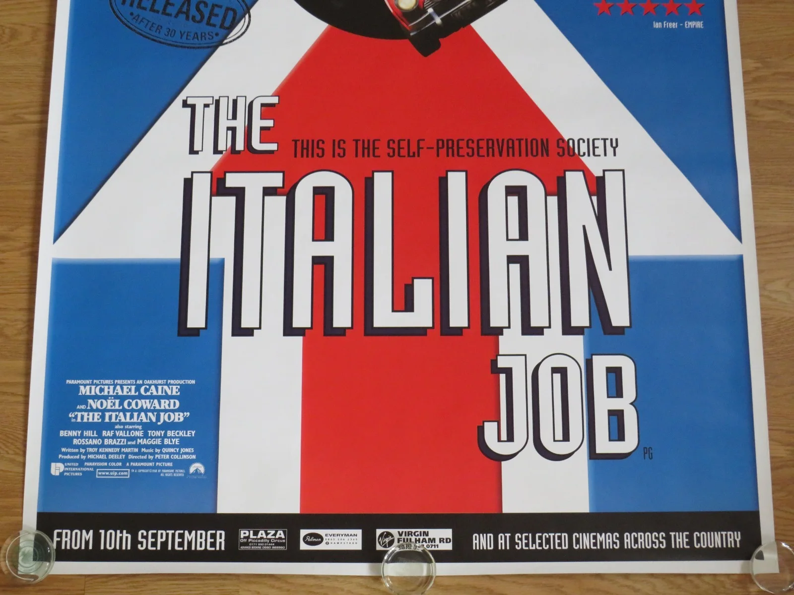 THE ITALIAN JOB ORIGINAL 1999 UK CINEMA POSTER Michael Caine HUGE RARE ROLLED !, изображение 3