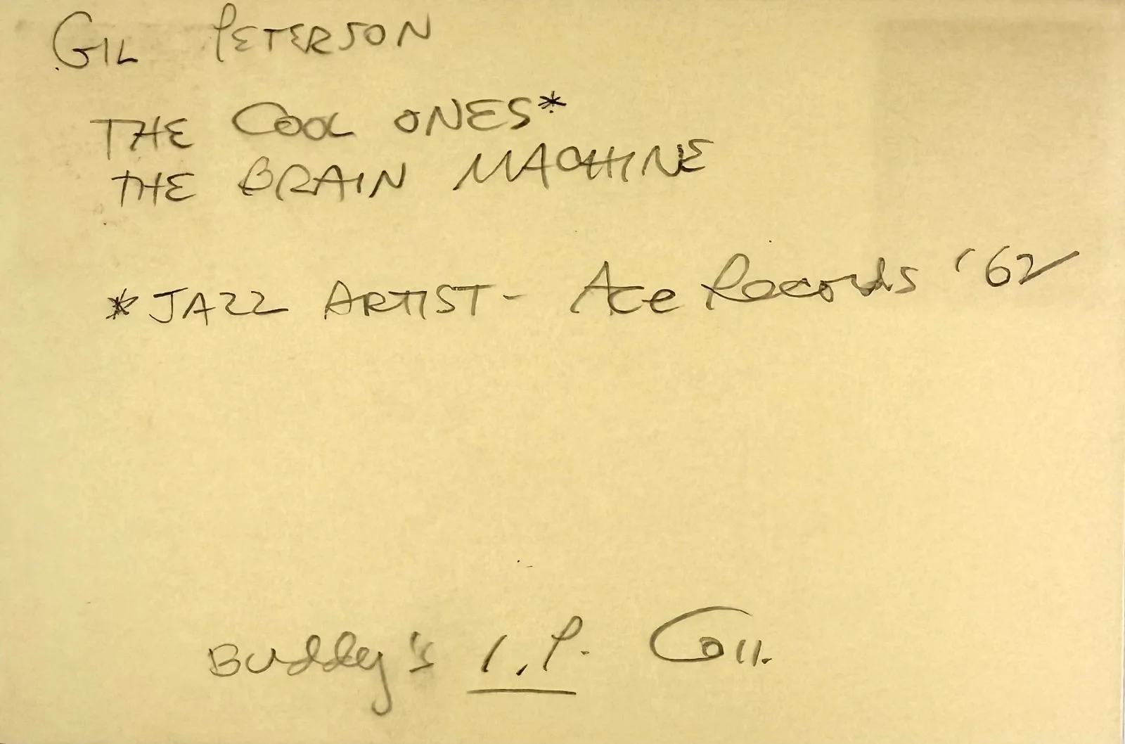 Gil Peterson — GIL PETERSON Signed Autographed 4x6 INDEX CARD The Cool Ones The Brain Machine, image 3