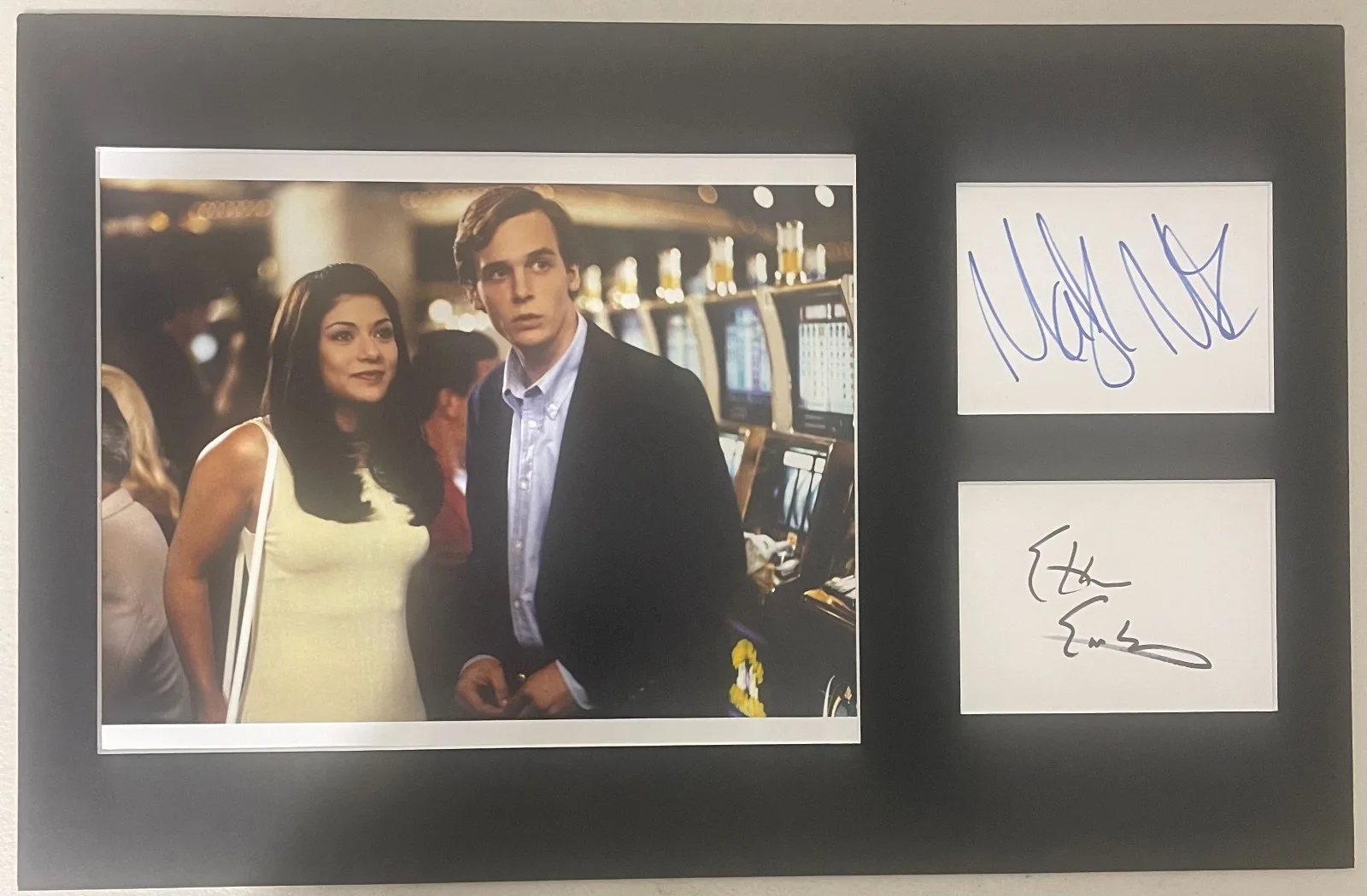 MARISOL NICHOLS AND ETHAN EMBRY — Vegas Vacation matted signed index card with photo 11x17 #1 Marisol and Ethan