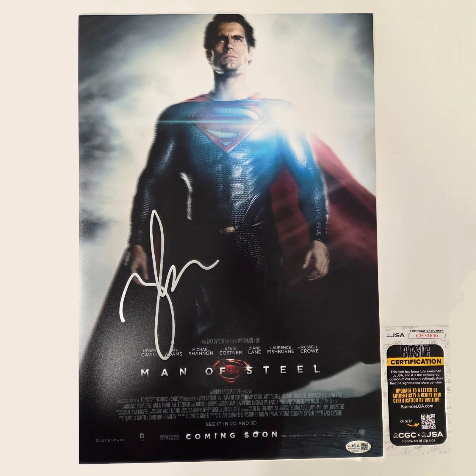 ZACK SNYDER — ZACK SNYDER Authentic Hand-signed "SUPERMAN MAN OF STEEL" 12x18 Photo (JSA COA)