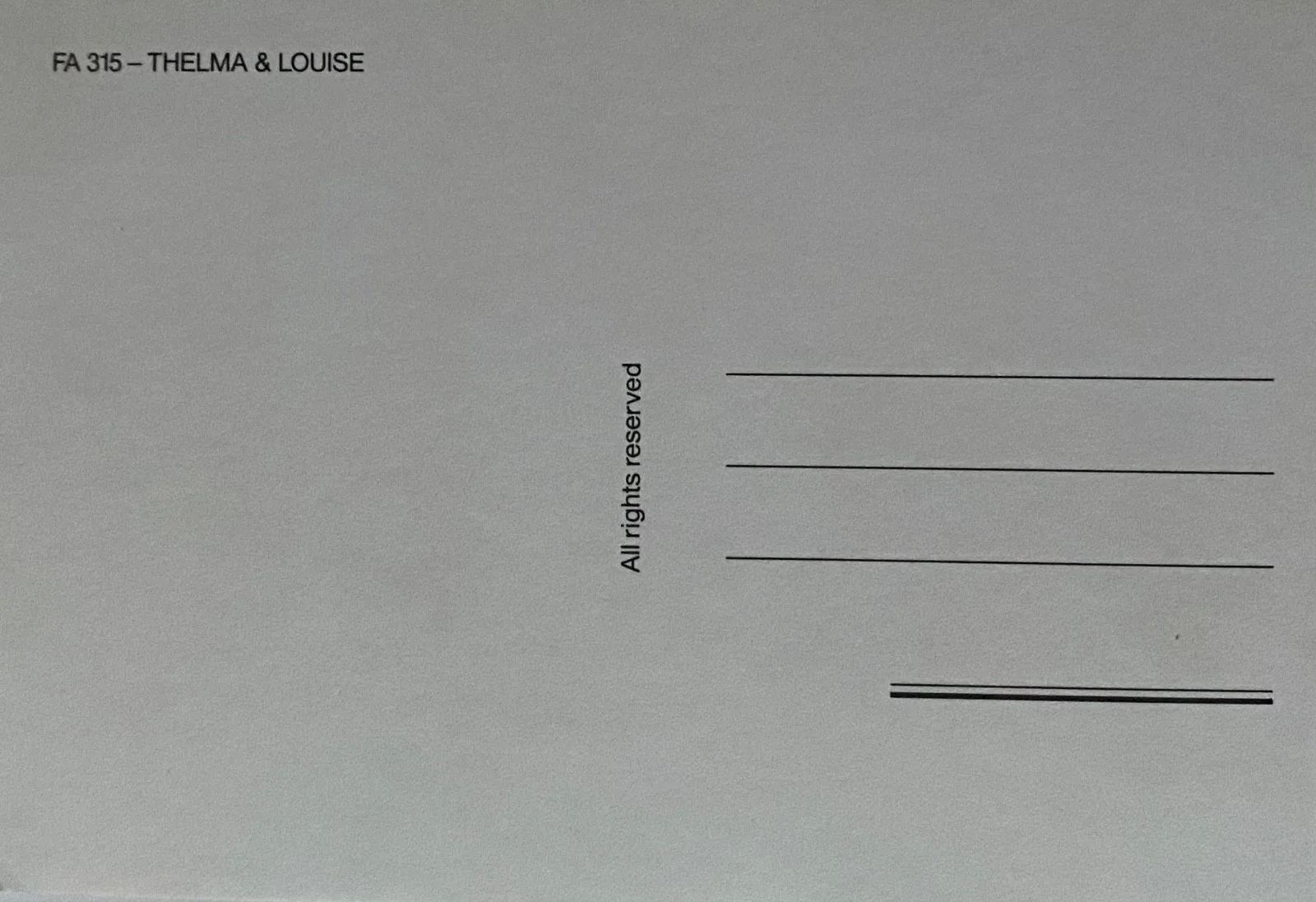 Thelma & Louise Promotional Postcard 1991, image 2