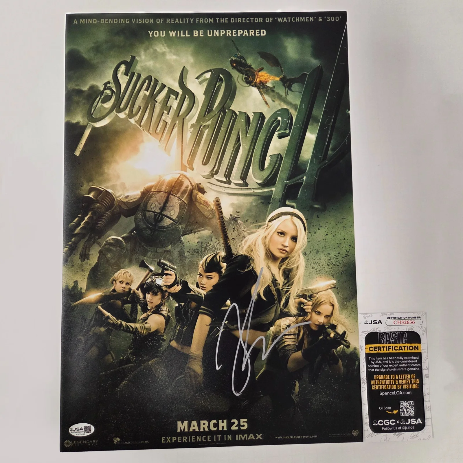 ZACK SNYDER — ZACK SNYDER Authentic Hand-signed "SUCKER PUNCH" 12x18 Photo (JSA COA)