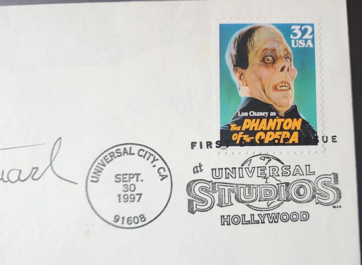 Gloria Stuart — GLORIA STUART SIGNED Phantom of the Opera First Day Issue w/Lon Chaney Stamp, image 4