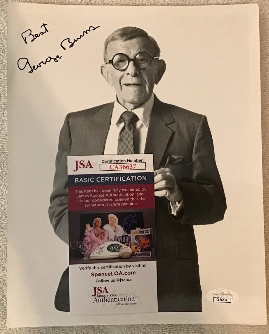 George Burns — GEORGE BURNS Signed 8x10 American Actor Comedian Holding Cigar Vintage JSA, изображение 2