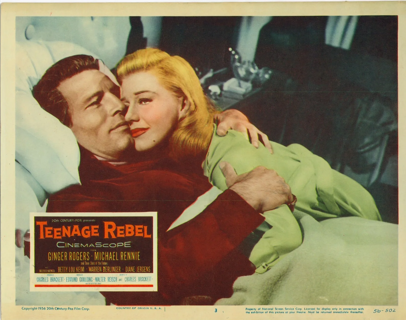 Teenage Rebel 2x ORIGINAL US Lobby Cards Ginger Rogers Michael Rennie 1956, изображение 3