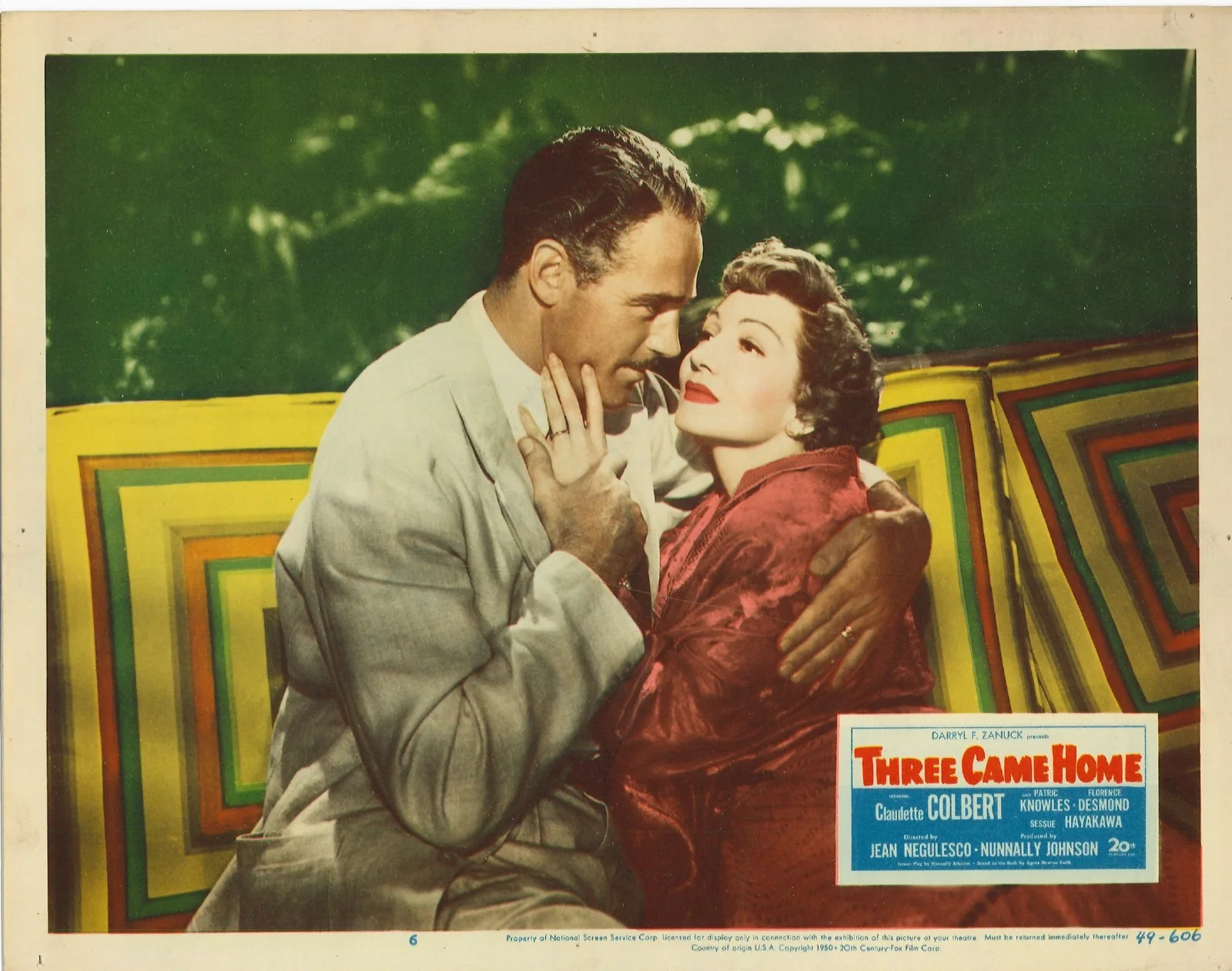 Three Came Home 4x ORIGINAL US Lobby Cards Claudette Colbert 1949, image 2