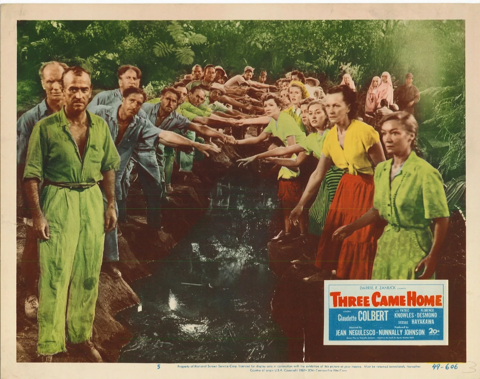Three Came Home 4x ORIGINAL US Lobby Cards Claudette Colbert 1949, image 3