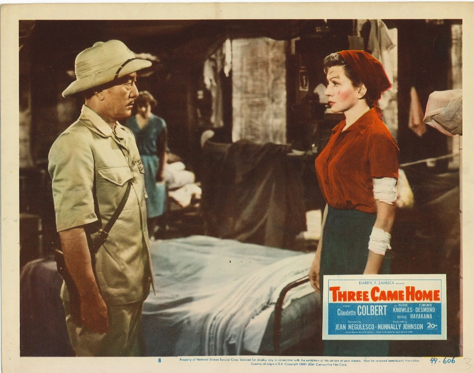 Three Came Home 4x ORIGINAL US Lobby Cards Claudette Colbert 1949, image 4